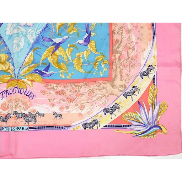 Hermes Pink and Multicolor Silk Scarf - Picture 7 of 16